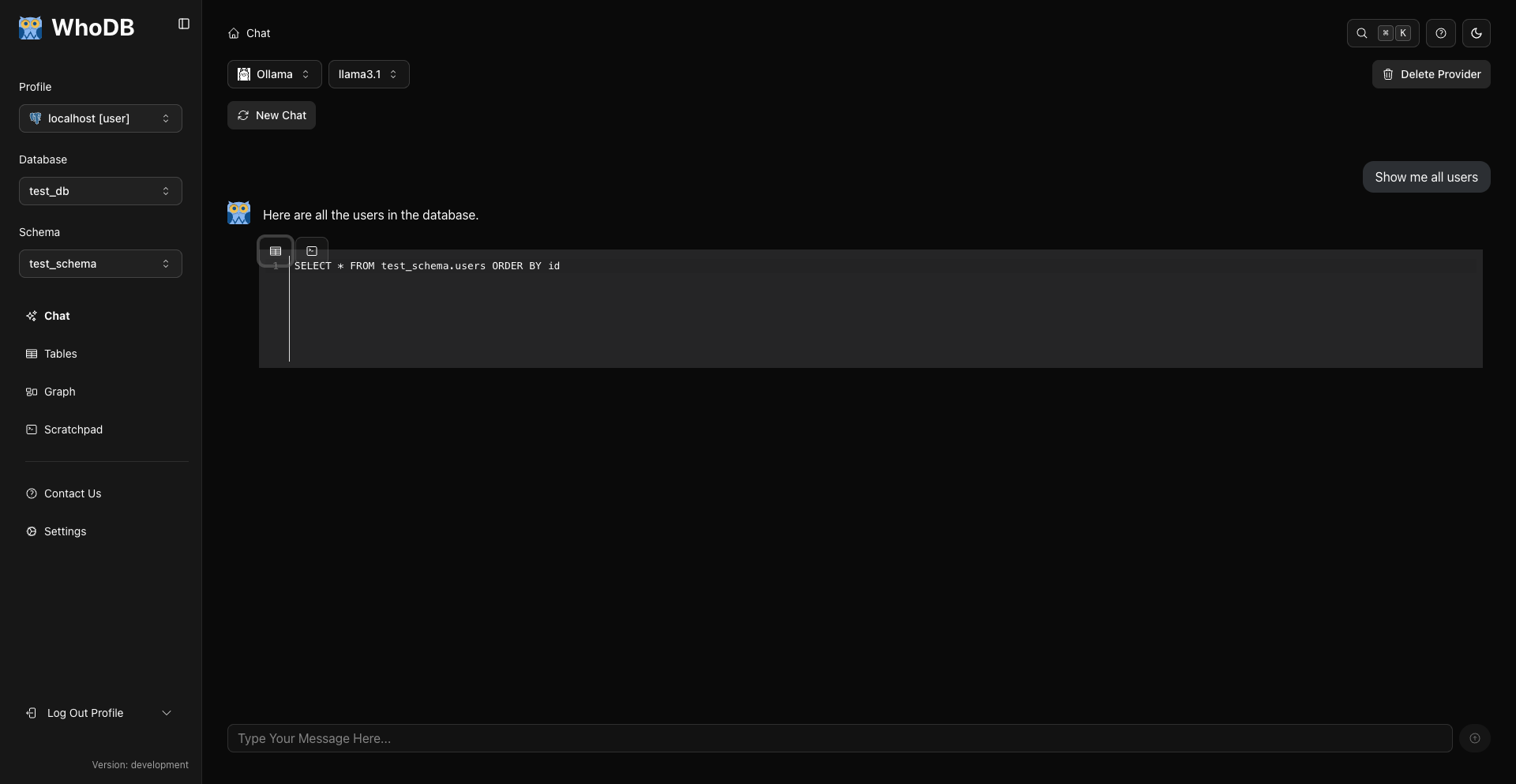 SQL Code View