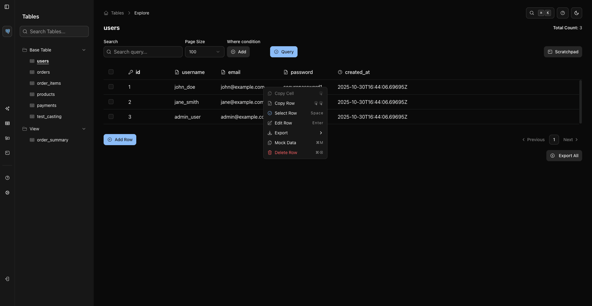 Context Menu