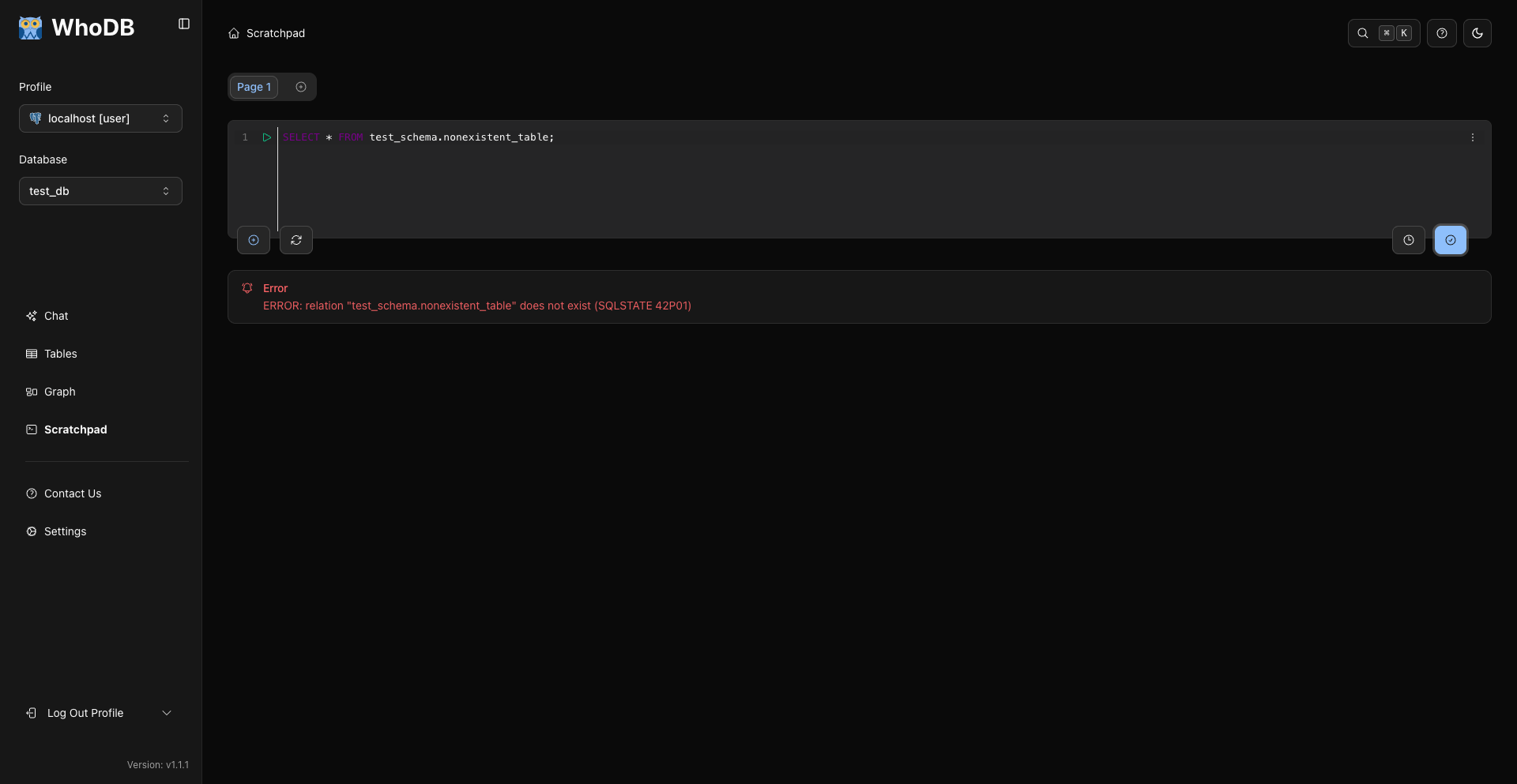 Scratchpad Query Error