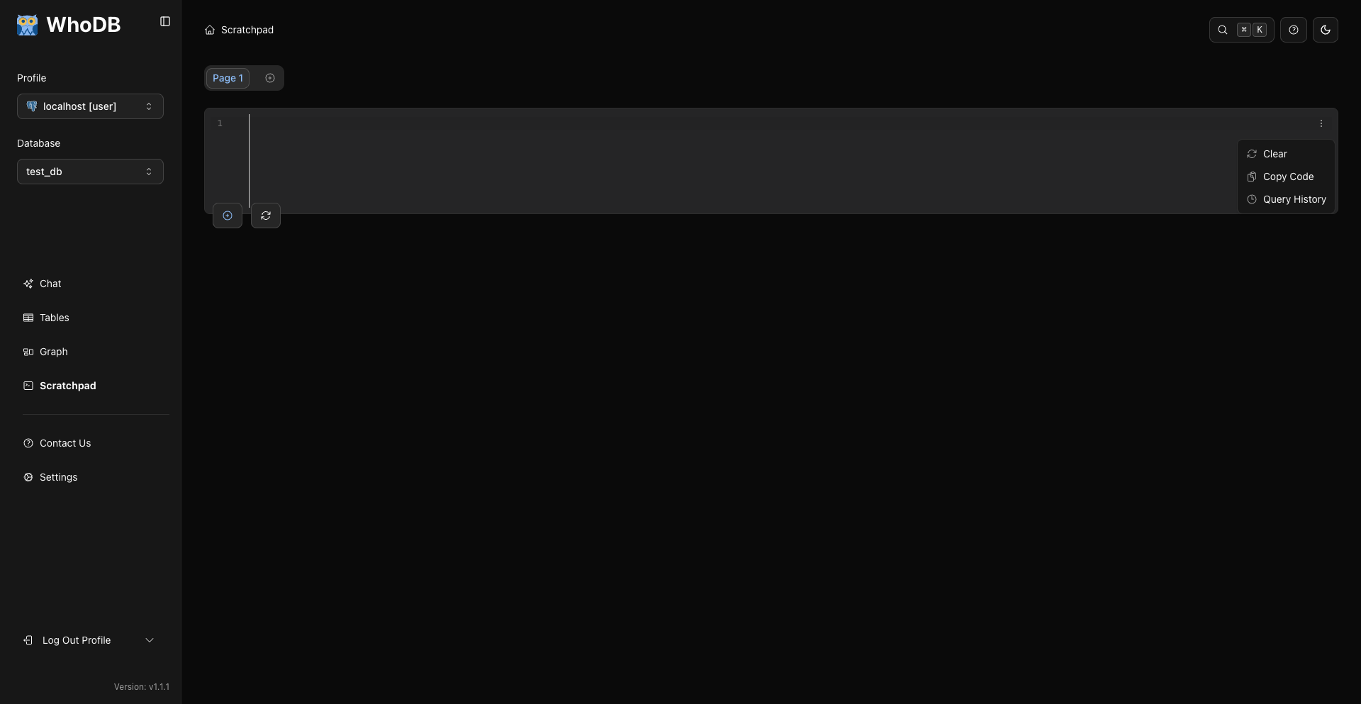Cell Options Menu
