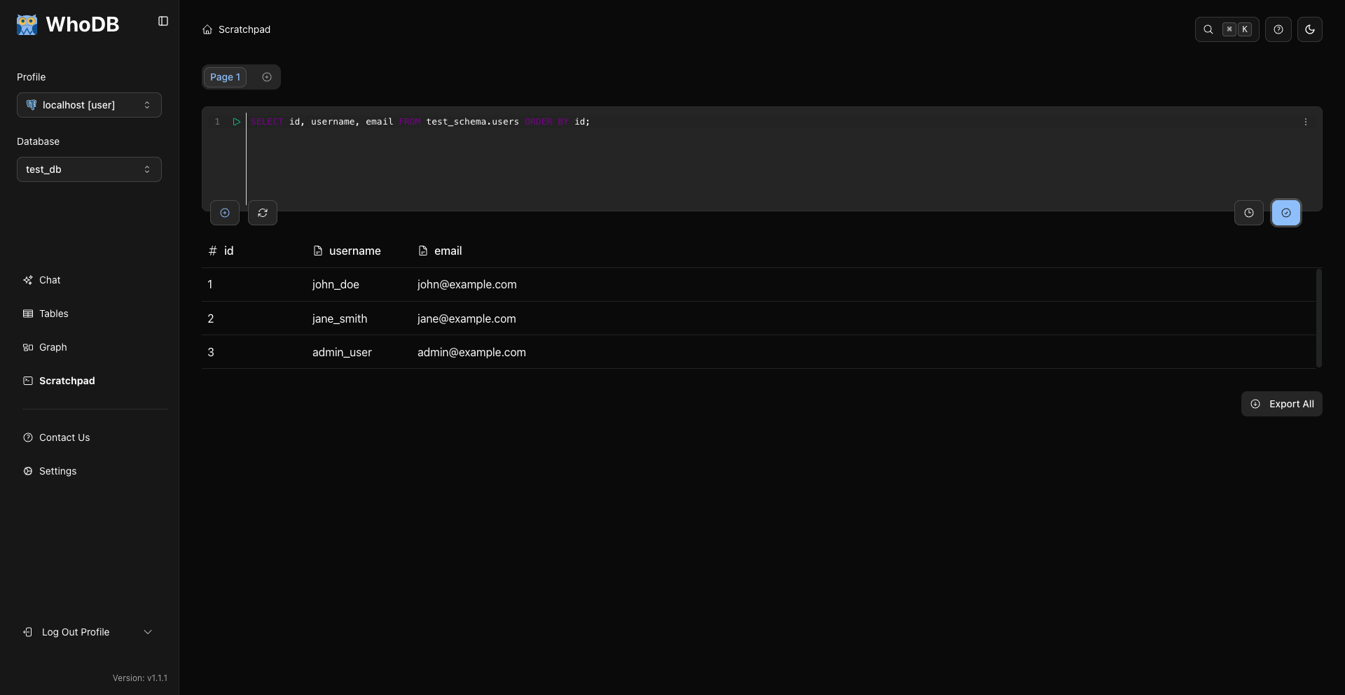 Select Query Result